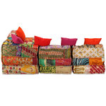 vidaXL Pouf modulaire à 4 places Patchwork Tissu