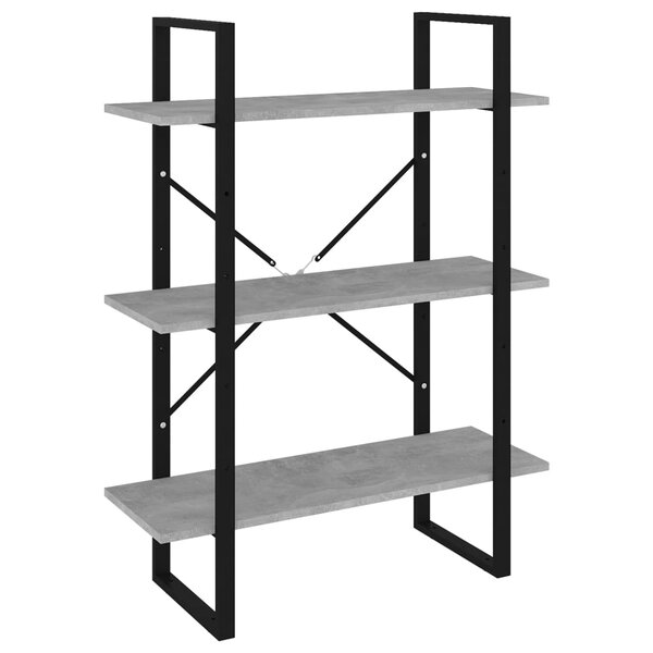 vidaXL Bibliothèque gris béton 80x30x105 cm bois d'ingénierie
