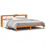 vidaXL Cadre de lit et tête de lit cire marron 200x200 cm bois de pin