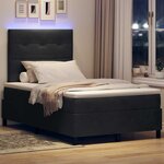 vidaXL Lit à ressorts avec matelas Noir 120 x 200 cm Velours
