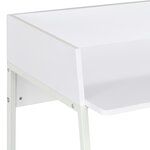 Bureau table poste de travail meuble d'ordinateur informatique étude 90 x 60 x 88 cm blanc 02_0023531