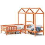 vidaXL Ensemble de lit et de banc avec toit 80x200 cm bois massif pin