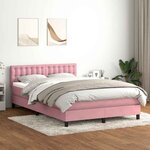 vidaXL Sommier à lattes de lit avec matelas rose 160x220 cm velours