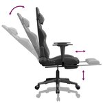 vidaXL Chaise de jeu avec repose-pied Noir et gris Similicuir