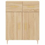 vidaXL Buffet haut Chêne sonoma 69 5x34x180 cm Bois d'ingénierie
