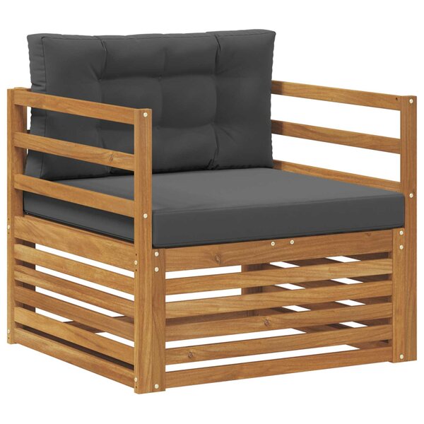vidaXL Canapé d’extérieur Bois d'acacia massif et polyester