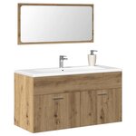 vidaXL Armoire de salle de bain avec miroir chêne artisanal