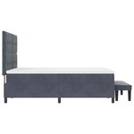 vidaXL Lit à ressorts avec matelas Gris foncé 160 x 200 cm Velours