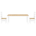 vidaXL Ensemble à manger Panama 3 Pièces blanc bois de pin massif