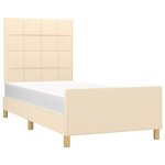 vidaXL Cadre de lit sans matelas crème 90x190 cm tissu