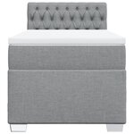 vidaXL Sommier à lattes de lit avec matelas Gris clair 90x200 cm Tissu