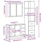 vidaXL Ensemble de meubles de salle de bain 3 Pièces Sonoma gris