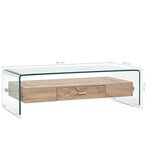 vidaXL Table basse Clair 98 x 45 x 31 cm Verre trempé