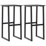 vidaXL Tabourets de bar lot de 2 noir acier enduit de poudre