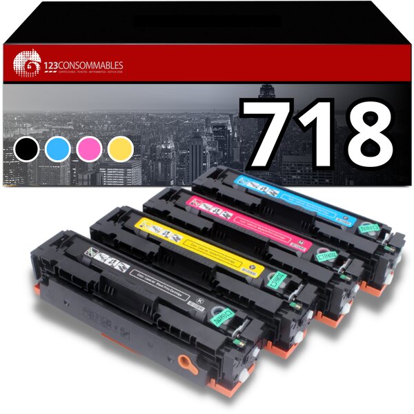 123CONSOMMABLES - Pack 4 toners compatibles Canon 718 pour Canon MF724 MF728 MF729 MF8330 MF8340 MF8350 MF8360 MF8380 MF8540 MF8550 MF8580