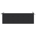 vidaXL Banc de jardin avec coussin anthracite 150 cm Teck massif