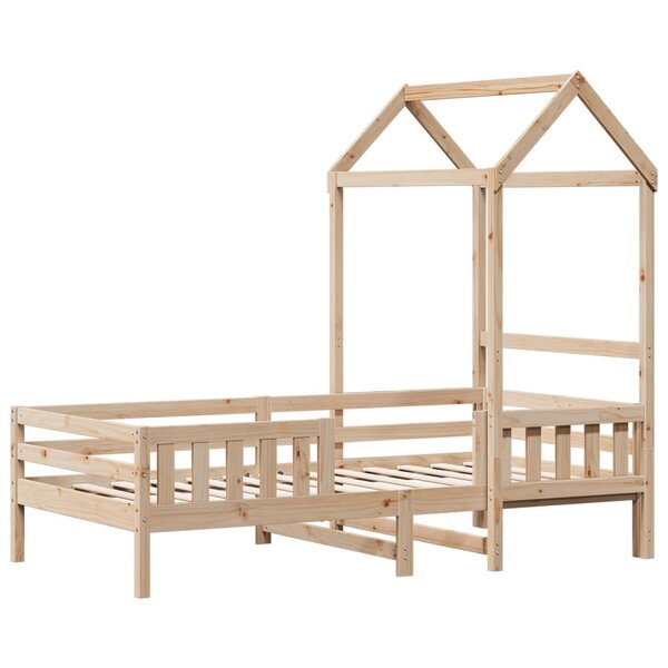 vidaXL Cadre de lit avec toit 90x190 cm bois massif de pin
