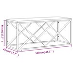 vidaXL Table basse acier inoxydable et bois massif de récupération