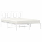 vidaXL Cadre de lit métal sans matelas et tête de lit blanc 140x200 cm