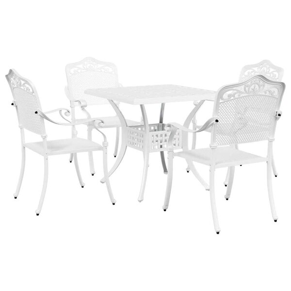 vidaXL Ensemble de tables de jardin 5 Pièces Blanc 80 x 80 x 75 cm