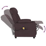 vidaXL Fauteuil de massage Marron foncé Tissu