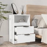 vidaXL Tables de chevet 2 Pièces Blanc Bois d'ingénierie