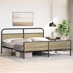 vidaXL Cadre de lit en métal sans matelas chêne sonoma 180x200 cm