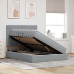 vidaXL Lit de Rangement Gris clair 140 x 200 cm Cuir synthétique