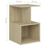 vidaXL Tables de chevet 2Pièces Chêne sonoma 35x35x55cm bois d'ingénierie