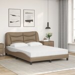 vidaXL Lit avec matelas Hvar cappuccino 140x200 cm similicuir