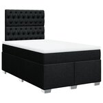 vidaXL Sommier à lattes de lit avec matelas Noir 120x200 cm Tissu