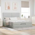 VidaXL Cadre de lit ottoman et matelas gris clair 180x200cm velours