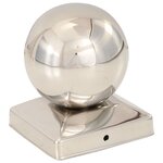 vidaXL Bouchons de poteau 6 Pièces Globe final Acier inoxydable 81x81 mm