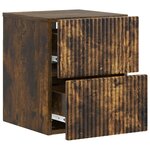 vidaXL Cabinet de chevet mural 2 Pièces Chêne fumé 33 x 34 5 x 40 cm