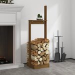 vidaXL Porte-bûches Marron miel 33 5x30x110 cm Bois massif de pin