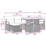 vidaXL Ensemble de canapé de jardin 7 Pièces Marron Poly rotin