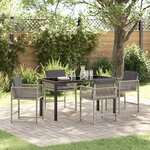 vidaXL Ensemble de salle à manger pour jardin 5 Pièces Gris clair
