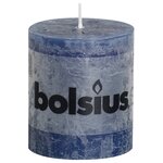 Bolsius bougies pilier rustiques 6 pièces 80 x 68 mm bleu foncé