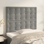 vidaXL Têtes de lit 2 Pièces Gris clair 80x5x78/88 cm Velours