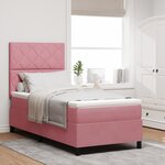 vidaXL Lit à ressort avec matelas et LED Rose 90x200 cm Velours