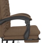 vidaXL Fauteuil inclinable de bureau Marron Tissu