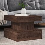 vidaXL Table basse avec lumières LED chêne marron 50x50x40 cm
