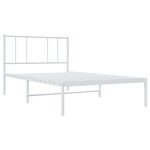 vidaXL Cadre de lit métal avec tête de lit blanc 107x203 cm