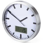 Perel Horloge murale 25 cm Blanc et argenté