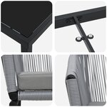 vidaXL Set de salle à manger de jardin 7 pièces - Rotin poly gris
