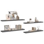 vidaXL Étagères murales flottantes 4 Pièces gris brillant 120x23 5x3 8 cm