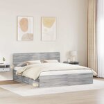 vidaXL Cadre de lit Gris Sonoma 200 x 200 cm Pin massif