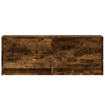 vidaXL Meuble TV mural avec lumières LED chêne fumé 100x31x35 cm