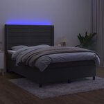 vidaXL Sommier à lattes de lit matelas et LED Gris foncé 140x190 cm