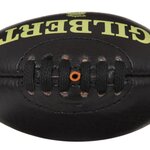 GILBERT Ballon de rugby VINTAGE - Taille Mini - Cuir - Noir